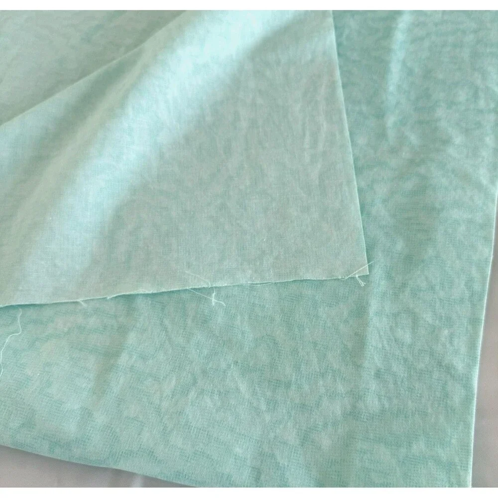 Aqua Tone on Tone Swirl Clouds Quilt Fabric Blender 100% Cotton Remnant 48 x 39W